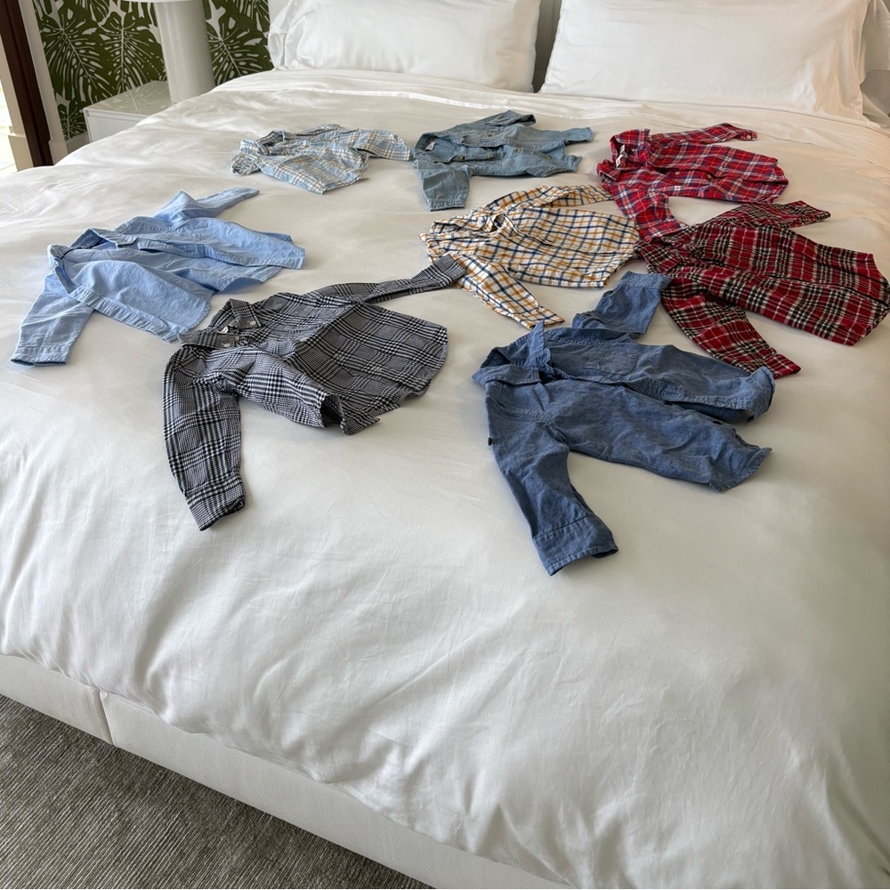 Janie and Jack Navy Checkered Shirt